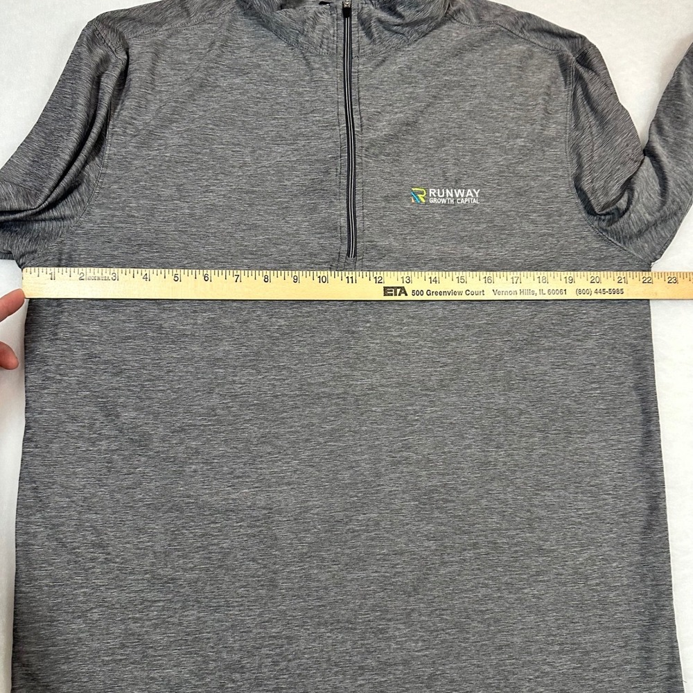 Straight‎ Down Mens Quarter Zip Pullover Gray Runway Growth Capital Logo Size M - Picture 4 of 8